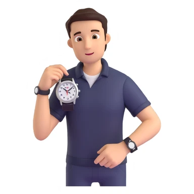 Worried person checking the time on their watch in a hurry. sticker