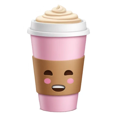pink to go coffee cup with latte inside sticker