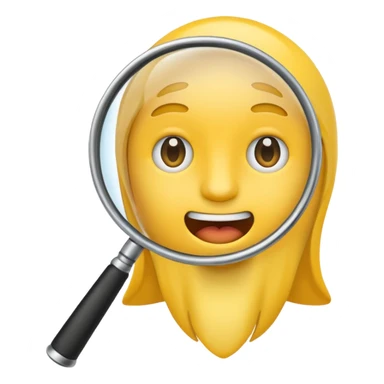 flat mouth emoji with magnifying glass and black background sticker