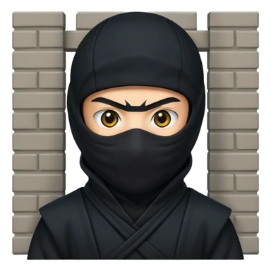 ninja peeking from behind a wall sticker