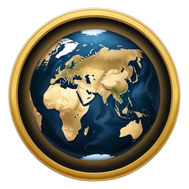 earth, night, countries only shown by their city lights, black and gold sticker