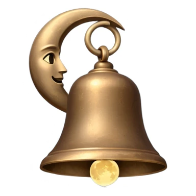 the midnight bell with moon at the back sticker