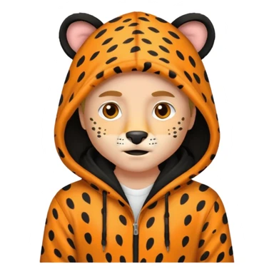 man fair in cheetah costume hoodie sticker