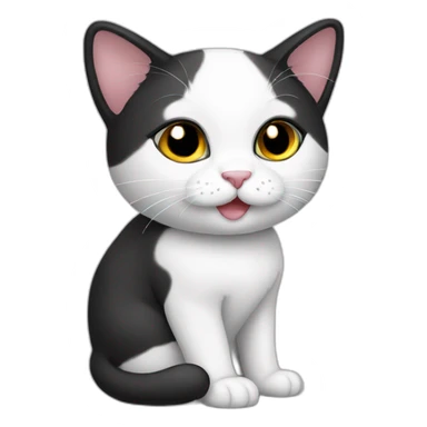 Blackwhite cat sticker