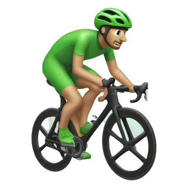 a cyclist in a green helmet sticker