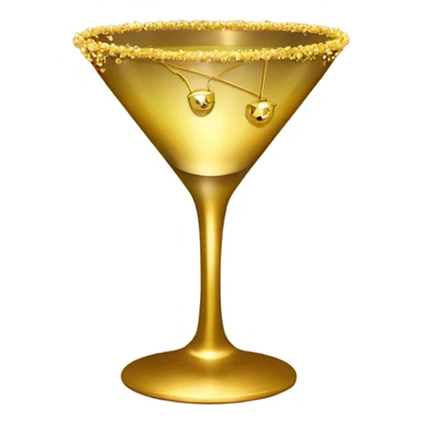 gold rimmed martini glass with tiny gold bows sticker