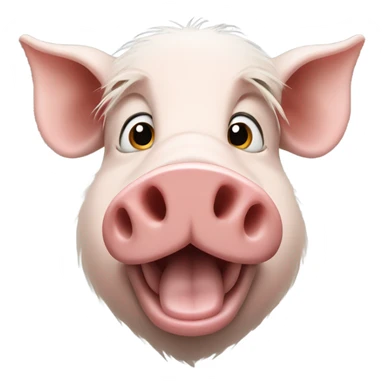 Pig head with goose beak and weasel hair sticker