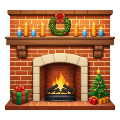 Classic Christmas Fireplace sticker