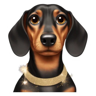 Dachshund wearing new years eve dress  sticker