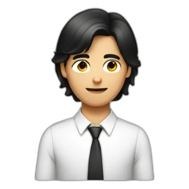 Men with computers and center parted black hair sticker