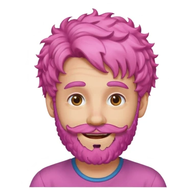pink haired curly bearded man sticker
