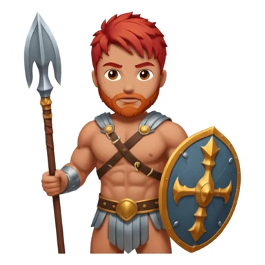 Gladiator with red hair and spear sticker