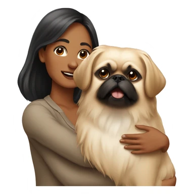 Women with Pekingese sticker