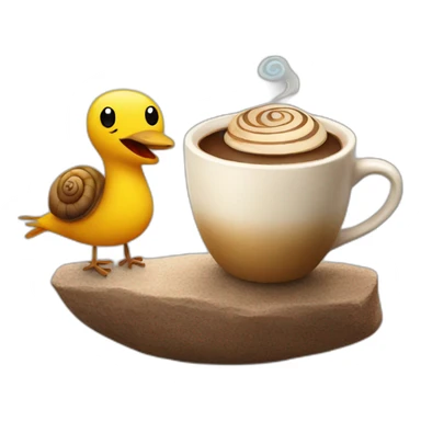bird and snail with coffee sticker