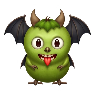 Kiwi fruit with vampire face and bat wings  sticker