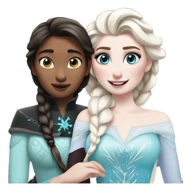 Elsa y Ana abrazando a Olaf sticker