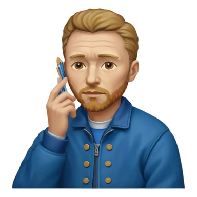 van gogh painting on a canvas while holding his ear sticker