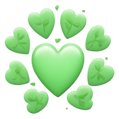 Pastel green hearts with little leaves on it sticker