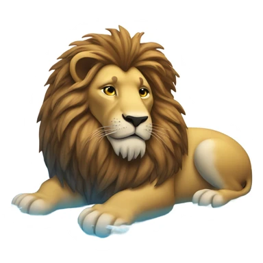 Lion in a pool sticker