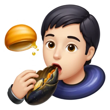 langue humaine qui lèche une moule dans coquille sticker