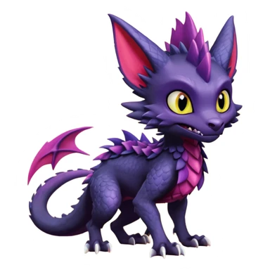 Spyro-Toothless-Sergal-Lykoi-Pokémon-Fakémon-creature-hybrid sticker