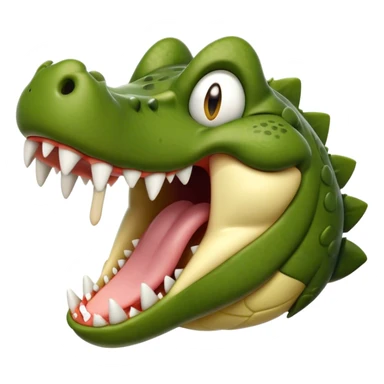 Cinematic Realistic Cute Yawning Crocodile Portrait Emoji, Head tilted slightly with a dramatic, wide-open yawn, showcasing a soft, textured olive-green hide with gently drooping jaws and half-closed, drowsy eyes rendered in exquisite natural detail, high shine, relaxed yet expressive, styled with a dash of primal charm, soft glowing outline, capturing the essence of a sleepy yet affectionate crocodile that appears ready to stretch out and drift into a deep, ancient slumber! sticker