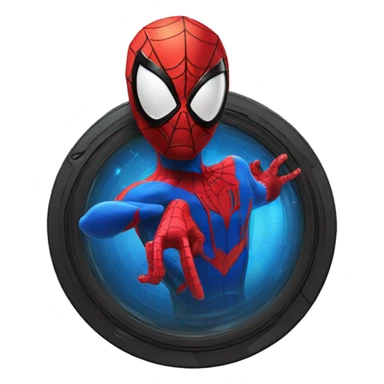 Spiderman using disk jockey facing front sticker