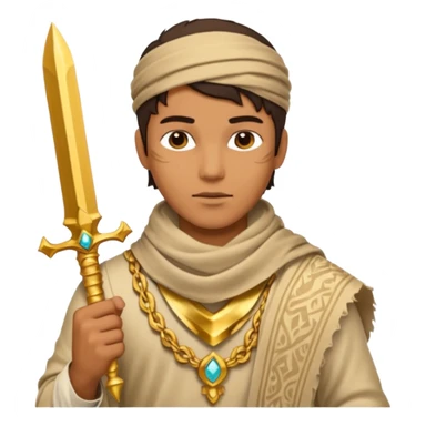 Desert Prince – sand scarf + gold dagger,Golden Princes. sticker