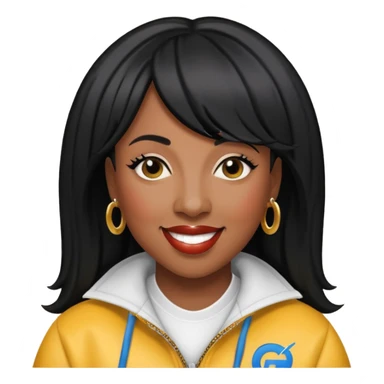 Missy Elliott with black hair sticker