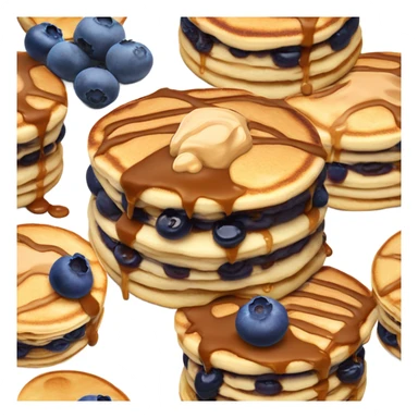 Blueberry pancakes with peanut sticker