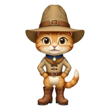 classic Puss in Boots with iconic hat, boots, confident expression sticker