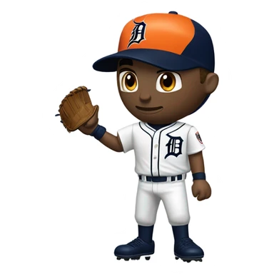 Detroit tigers baseball player sticker