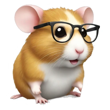 hamster with glasses at a laptop sticker