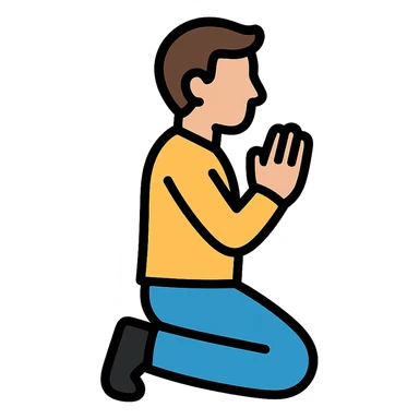 colored icon of a man praying sticker