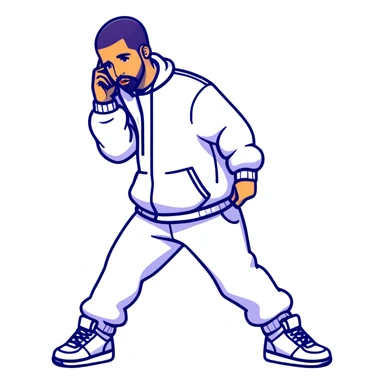 Drake doing the Hotline Bling dance pose sticker