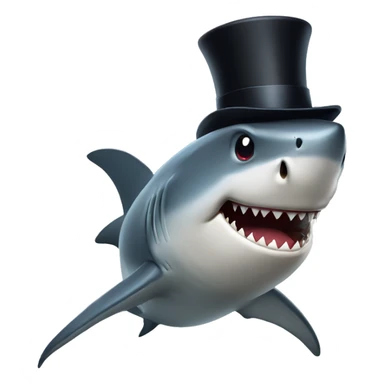 Shark with a top hat sticker