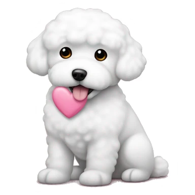 Pink heart with dog bichon frise inside  sticker