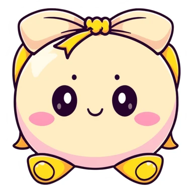 kawaii bow with face and sparkles sticker