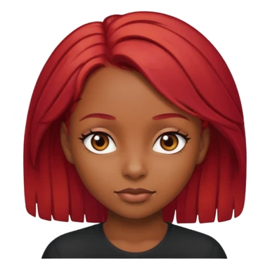 A black girl with red hair and dark brown eyes  sticker