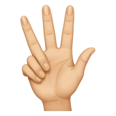hand gesture representing the 'DEAL' hand sign, fingers forming the letters D, E, A, L, emoji style sticker