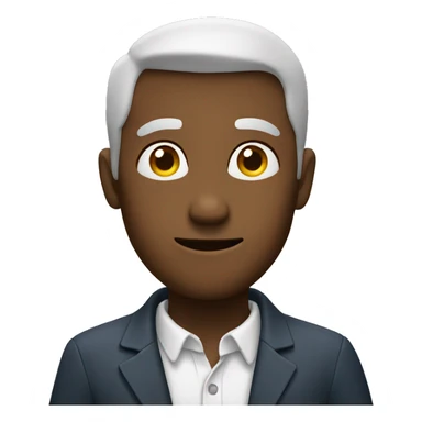 man pointing at his ear sticker