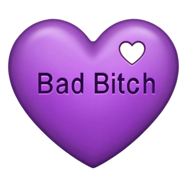 purple Bad bitch words written inside heart sticker