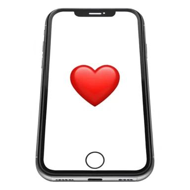 red heart on iphone screen sticker
