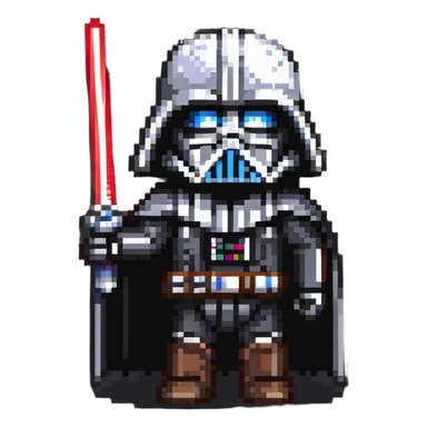 Oreo cookie wearing Darth Vader costume with helmet and lightsaber sticker