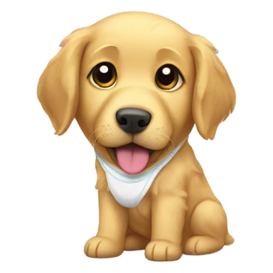 Golden retriever in diaper sticker