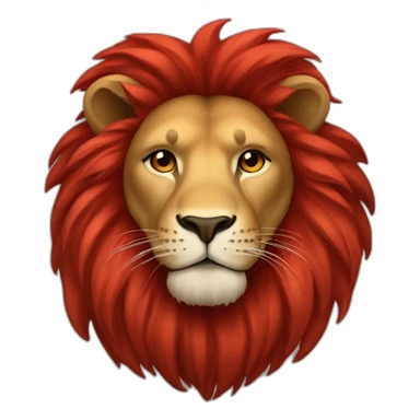 Lion red sticker