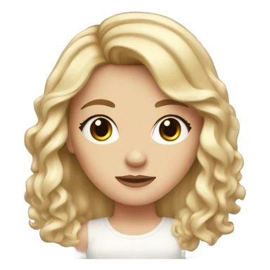 white girl, with brown lon semi wavy hair and curtain bangs  sticker