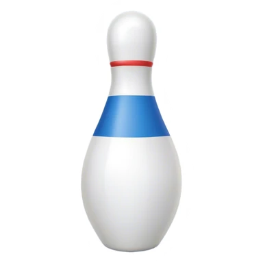 Bowling pin, blue line and white sticker
