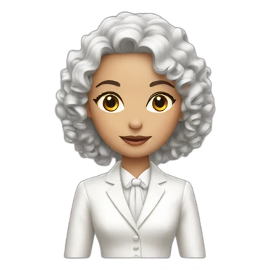 bride-curly-black-hair-white-suit sticker