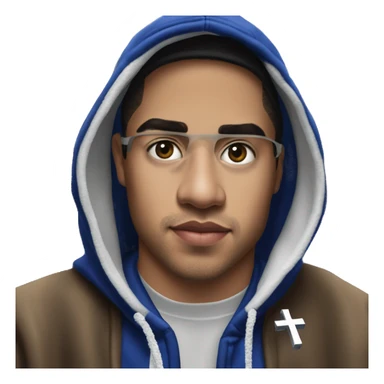 My friend Adrian Banuelos, Wearing a custom hat, LA Dodgers, with a chrome Cross pin on the side. Wearing a black hoodie sticker